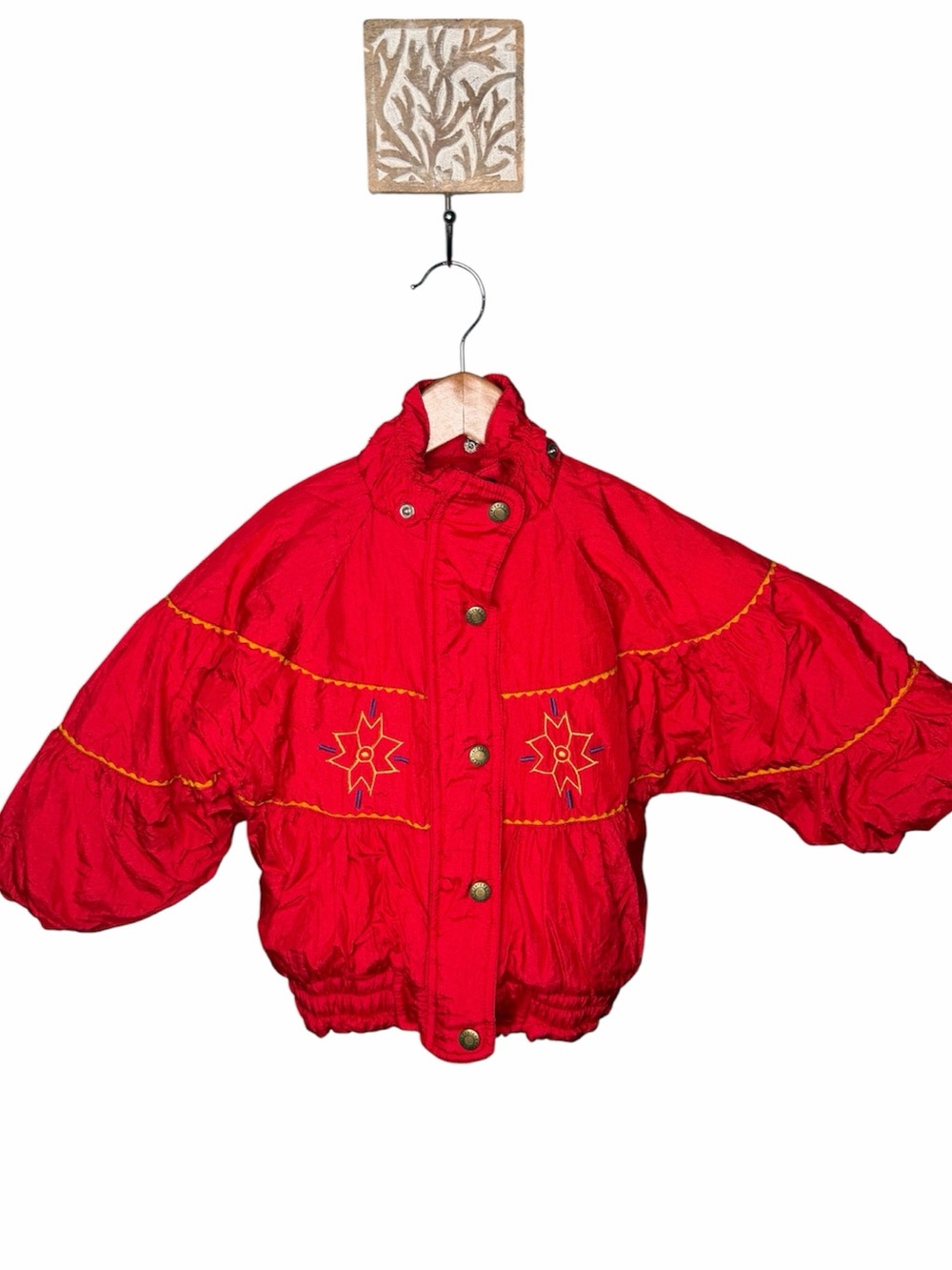 Carters Outerwear Vintage 90s Nylon Aztec Embroidered Puffer Coat - Picture 2 of 11